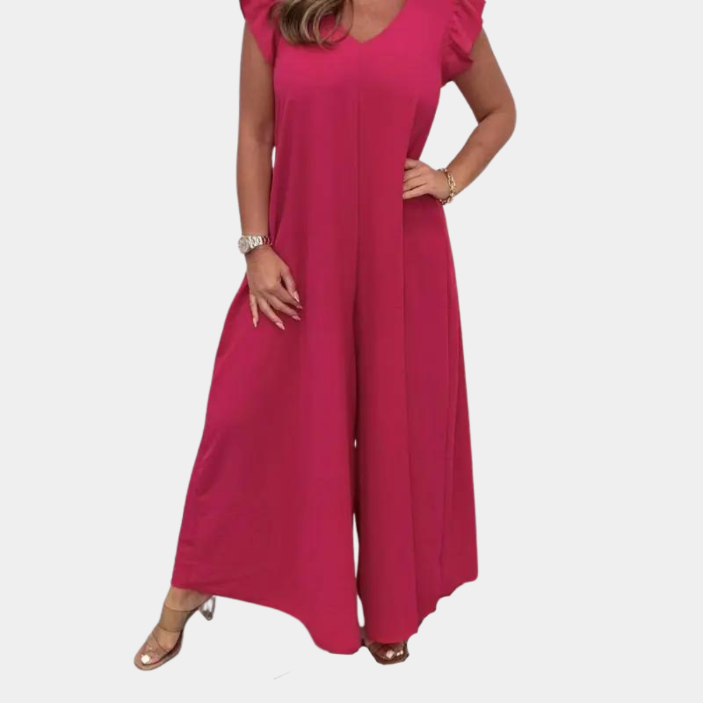 Women’s V-Neck Wide-Leg Jumpsuit