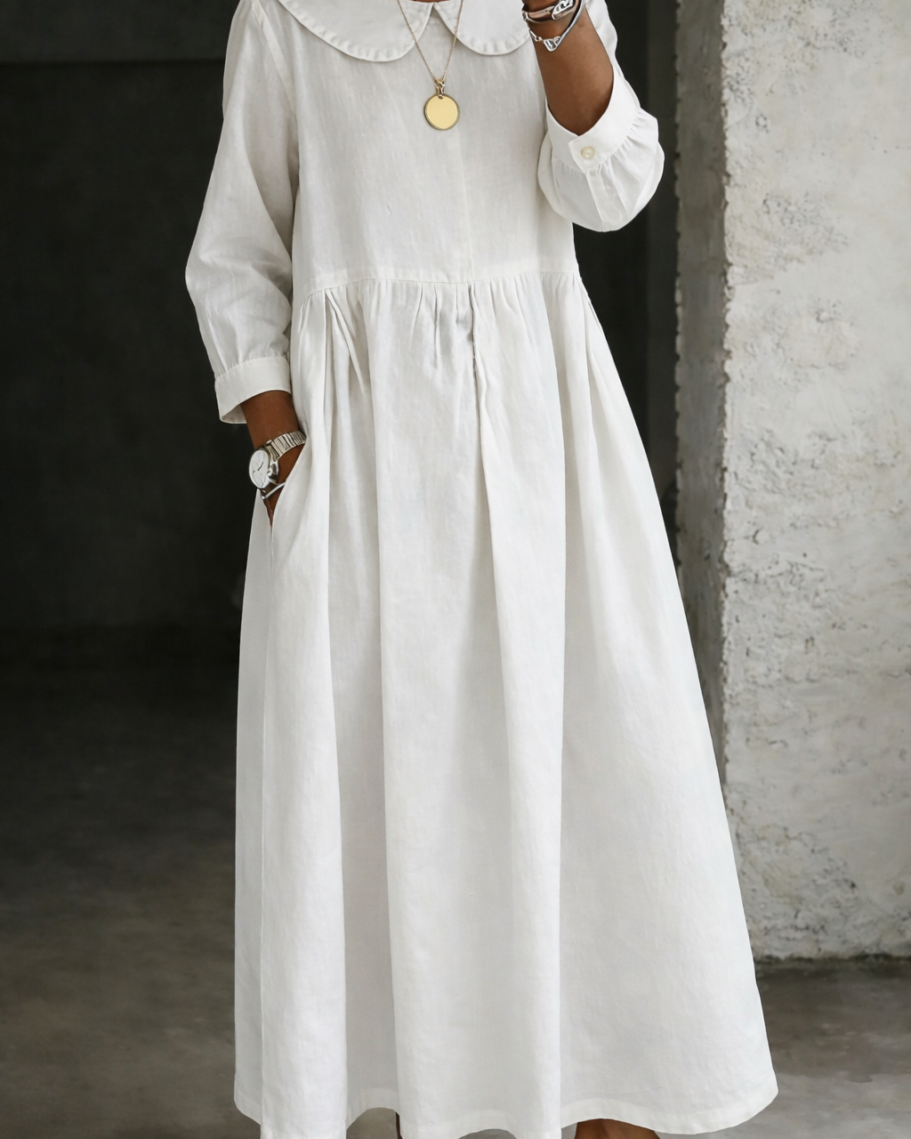 Clara | Peter Pan Collar Polyester Dress
