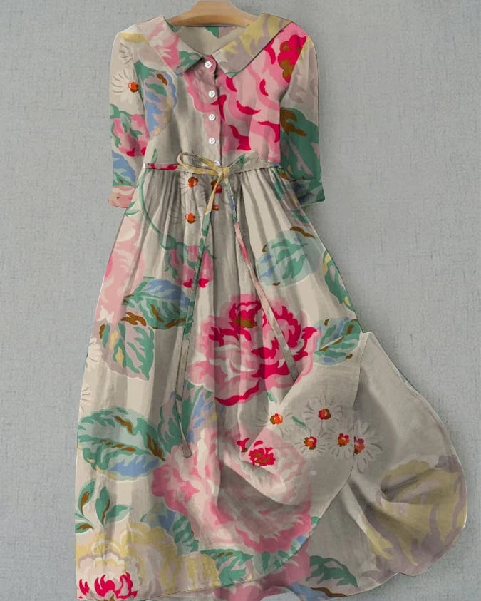 Madeleine | Elegant Pastel Floral Dress