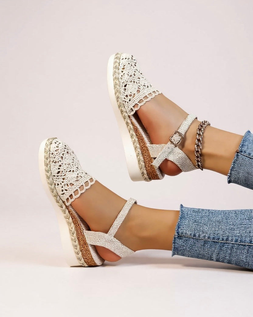 Blair | Women's Boho Wedge Espadrilles Ankle Strap Sandals
