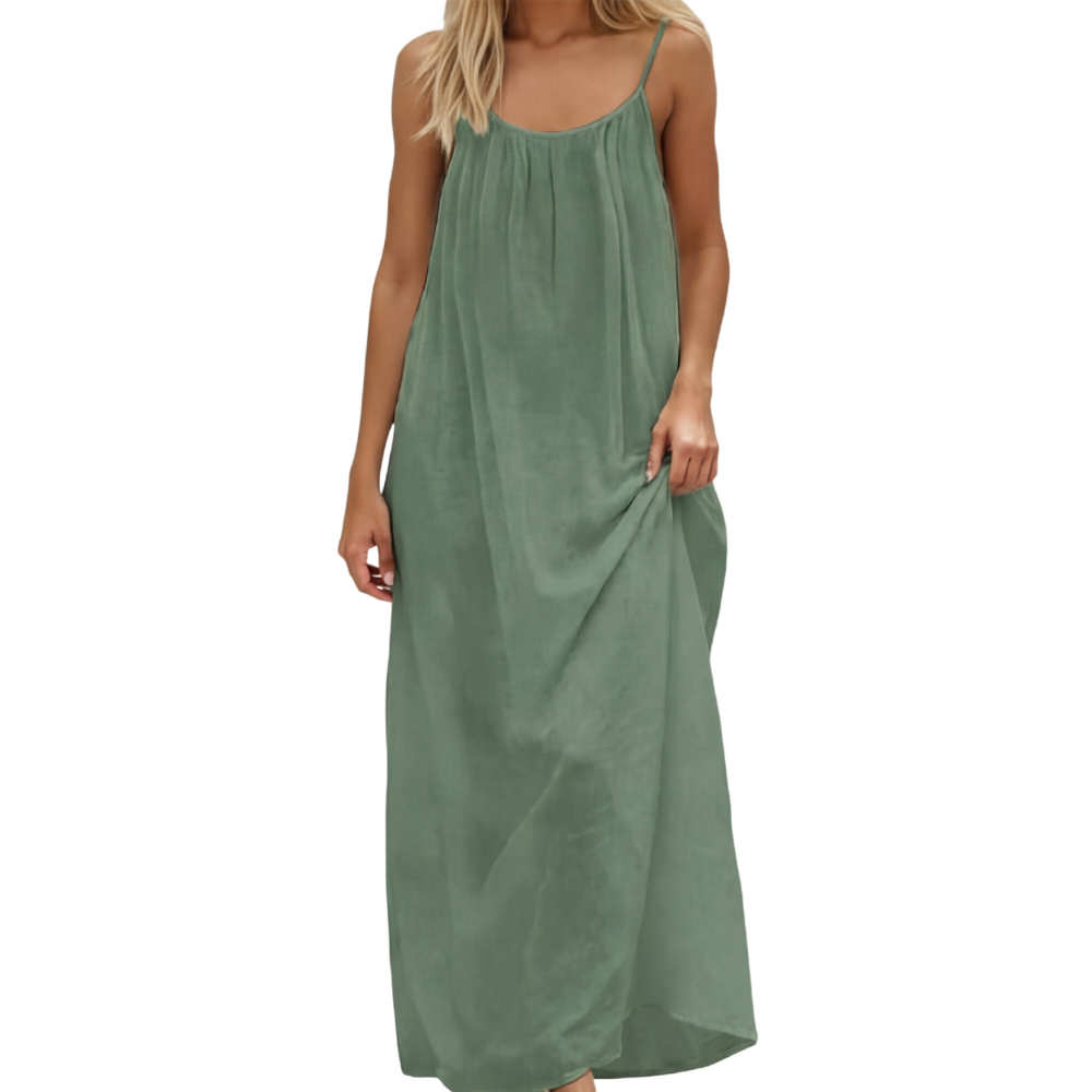 Long spaghetti strap dress with a relaxed fit