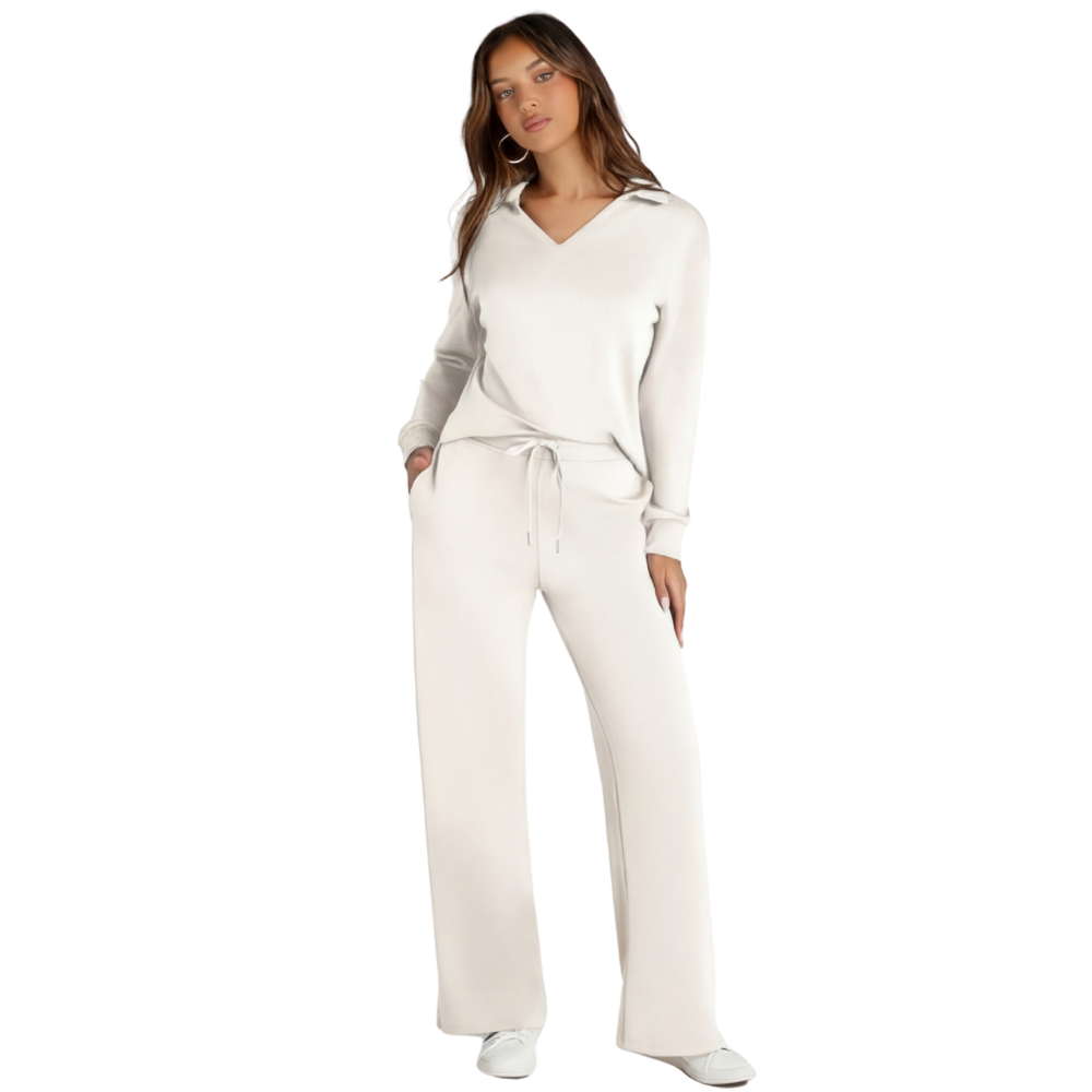 Women's Long Sleeve Set with Loose Pants