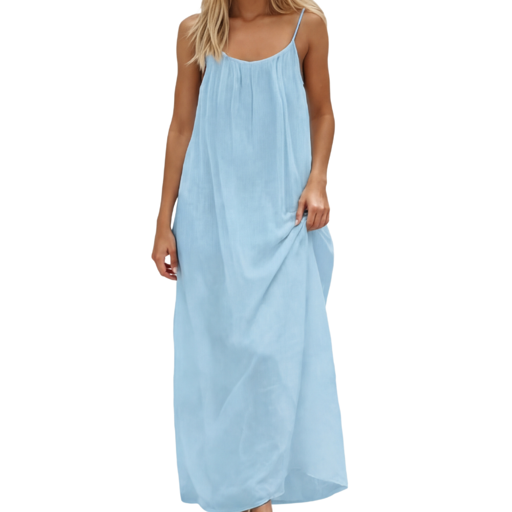 Long spaghetti strap dress with a relaxed fit