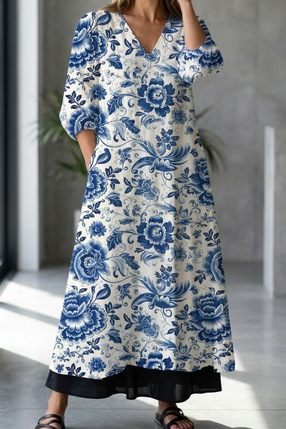 Elegant Dress with Mia Print