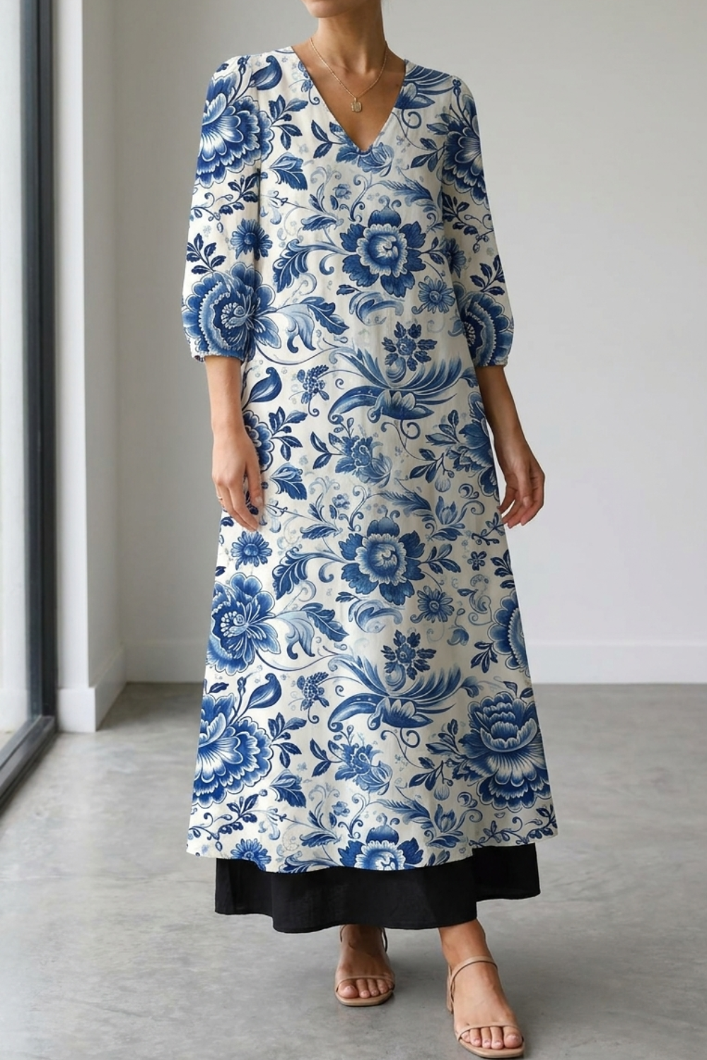 Elegant Dress with Mia Print