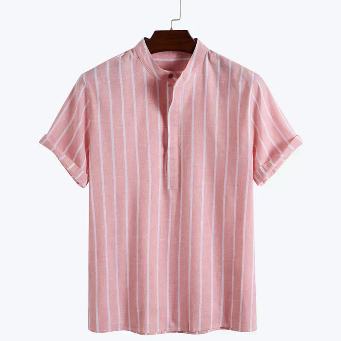 Striped Men’s Set – Stand-Up Collar & Breathable Fit