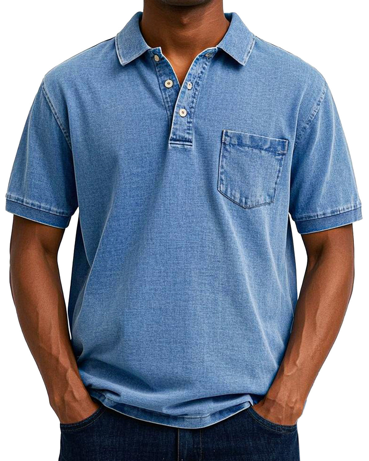 Vintage Polo Shirt with Chest Pocket – Casual Men's Style