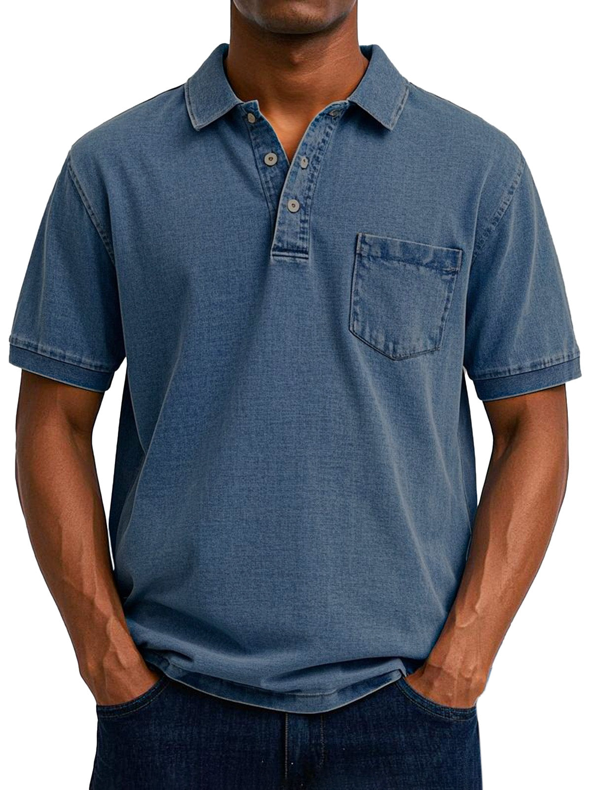 Vintage Polo Shirt with Chest Pocket – Casual Men's Style