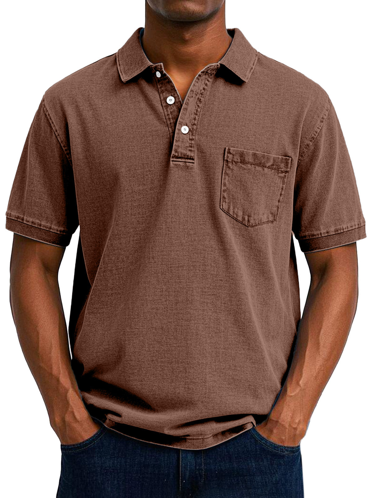 Vintage Polo Shirt with Chest Pocket – Casual Men's Style