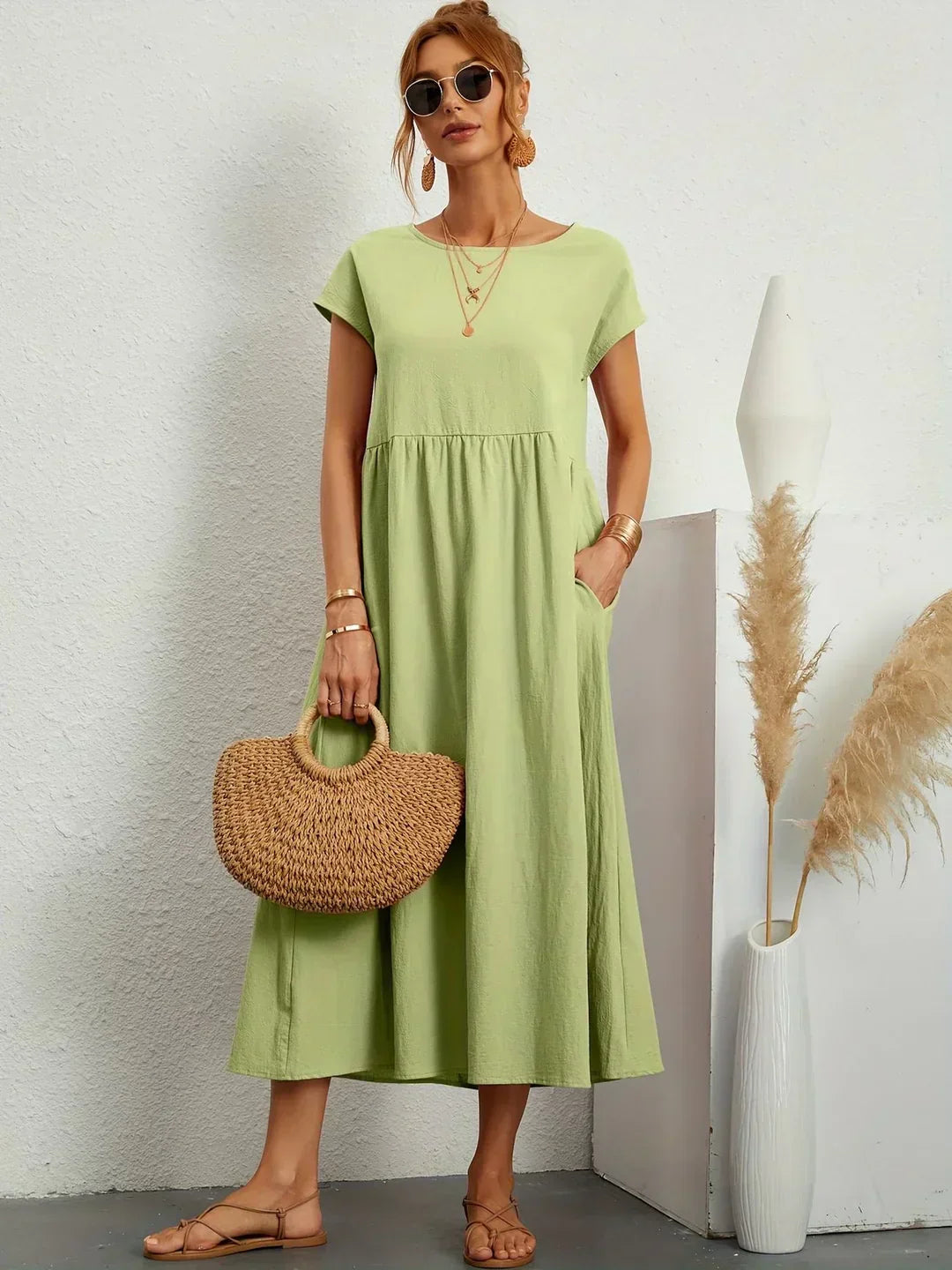 Gabrielle™ — Timeless Elegance Fluid Midi Dress