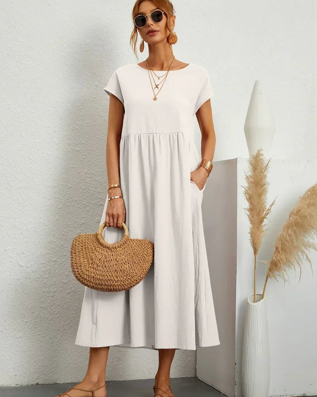 Gabrielle™ — Timeless Elegance Fluid Midi Dress