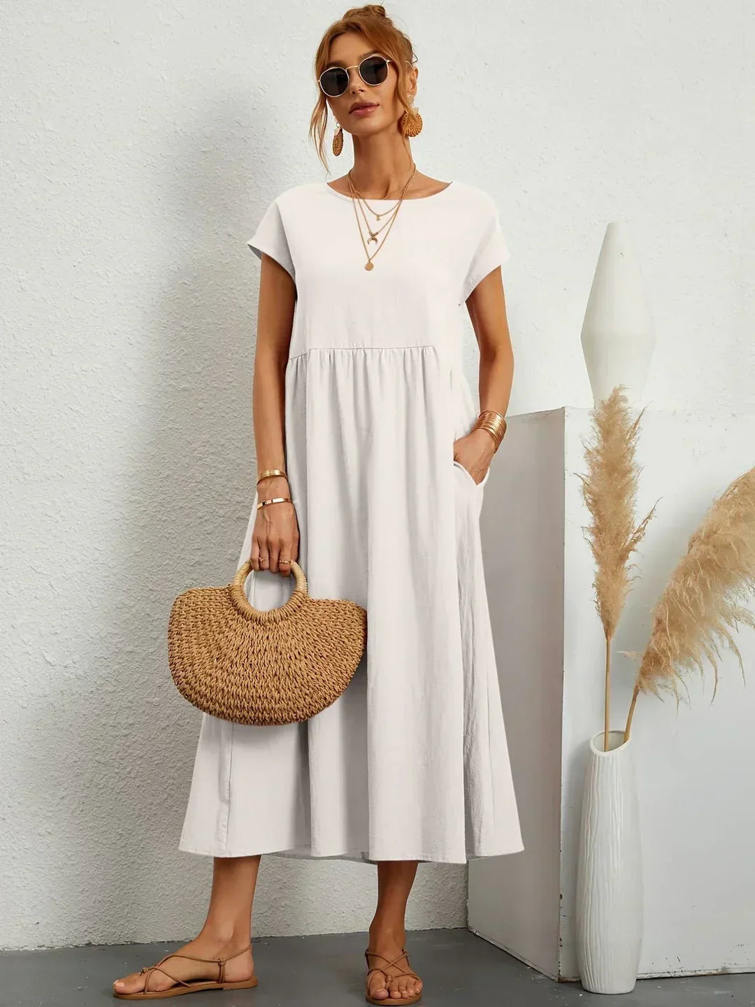 Gabrielle™ — Timeless Elegance Fluid Midi Dress