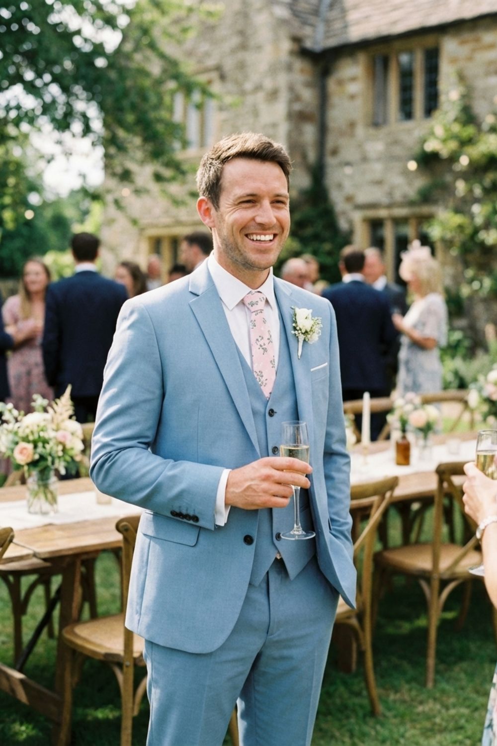 Men's 3-Piece Suit with Vest