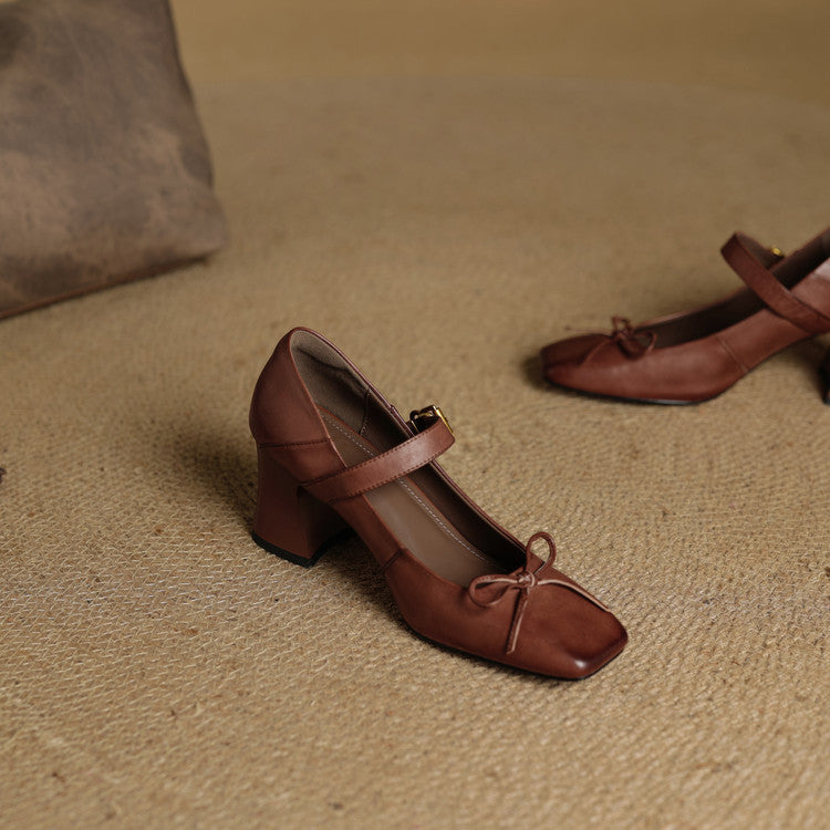 Emara Genuine Leather Heels
