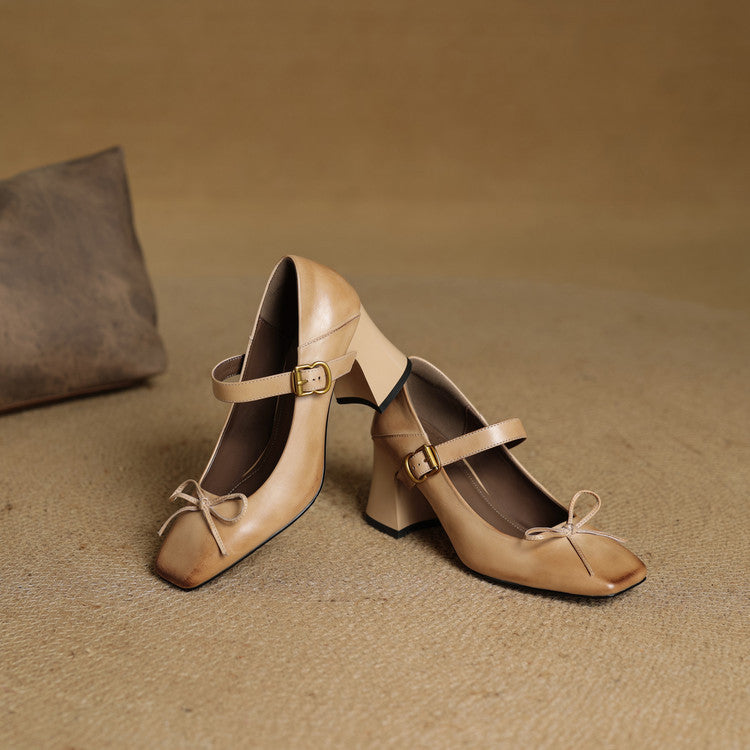 Emara Genuine Leather Heels