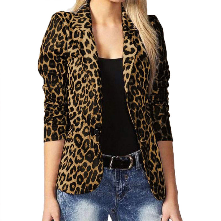 Women’s Leopard Print Tailored Blazer