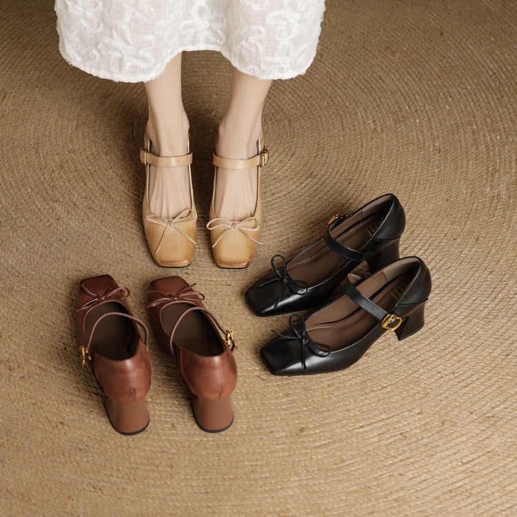 Emara Genuine Leather Heels