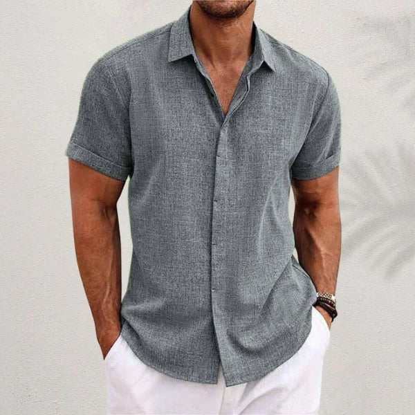 Men’s Short Sleeve Casual Button-Up Shirt