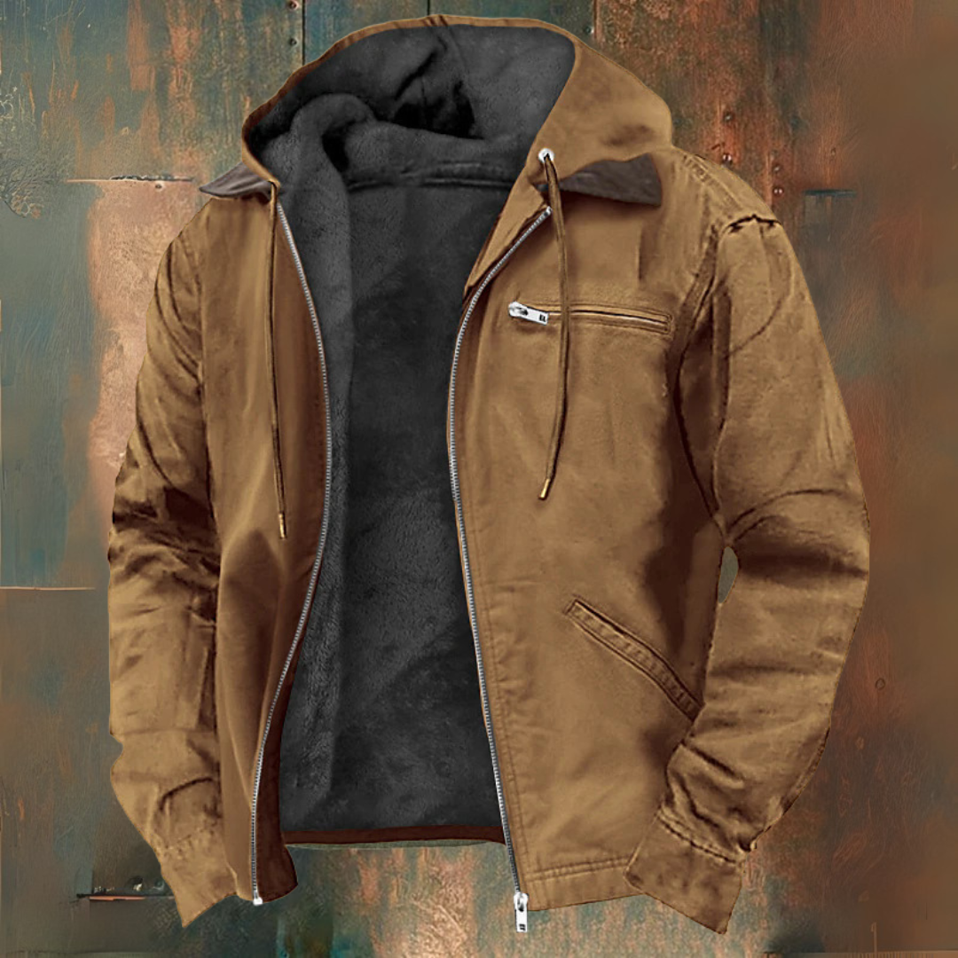 Men's Hooded Jackets with Insulation and Pockets