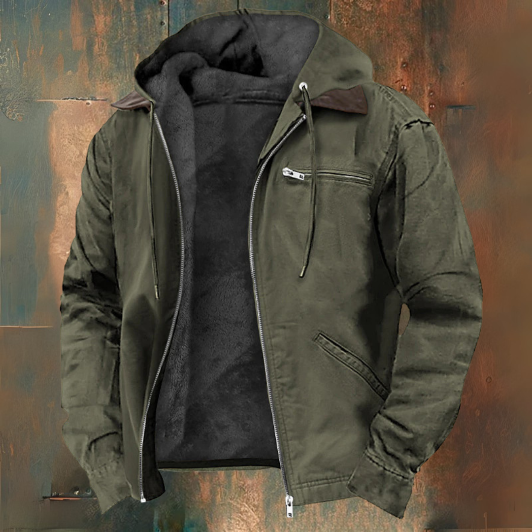 Men's Hooded Jackets with Insulation and Pockets