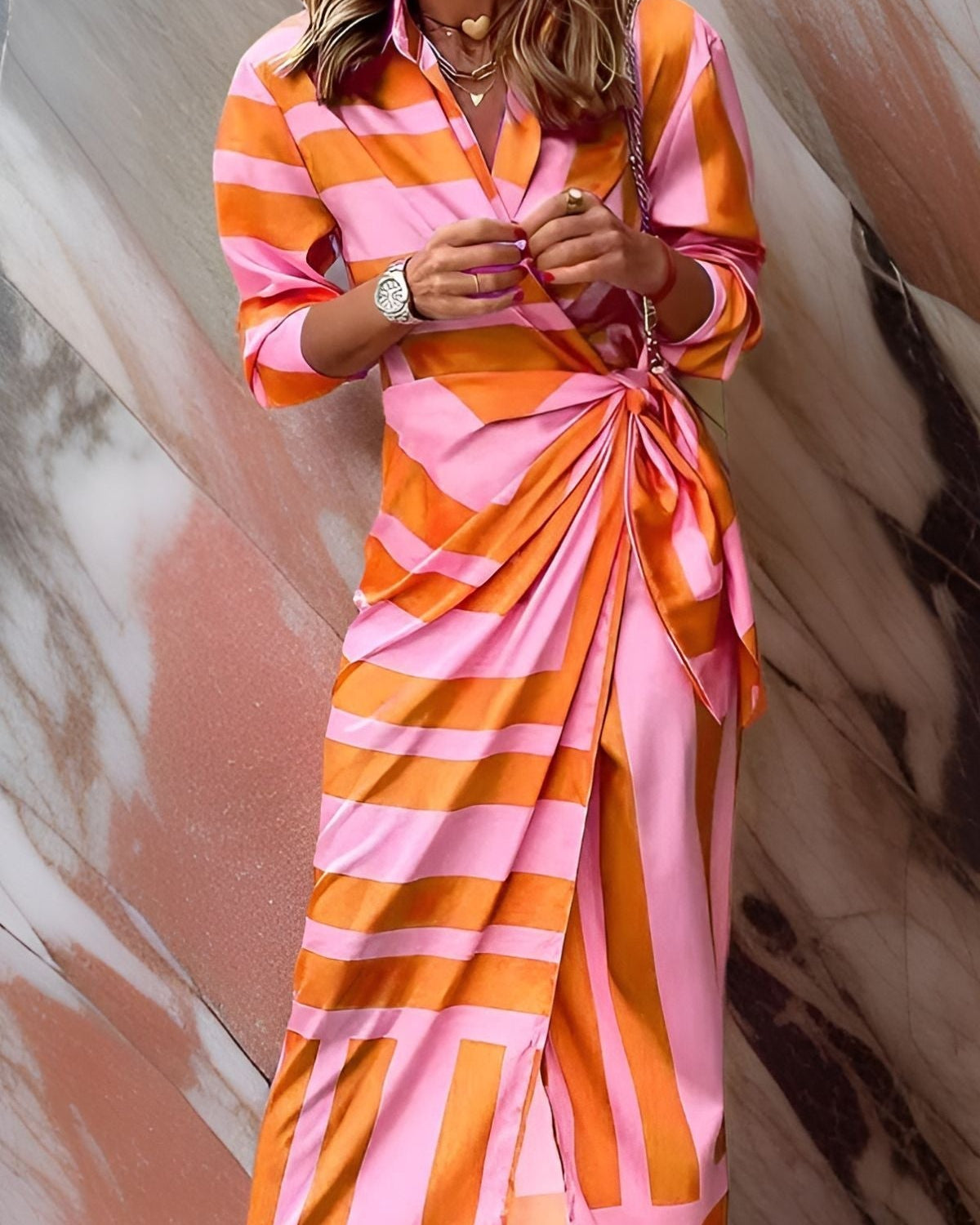 Tonya | Feminine Wrap Dress with Stylish Pattern