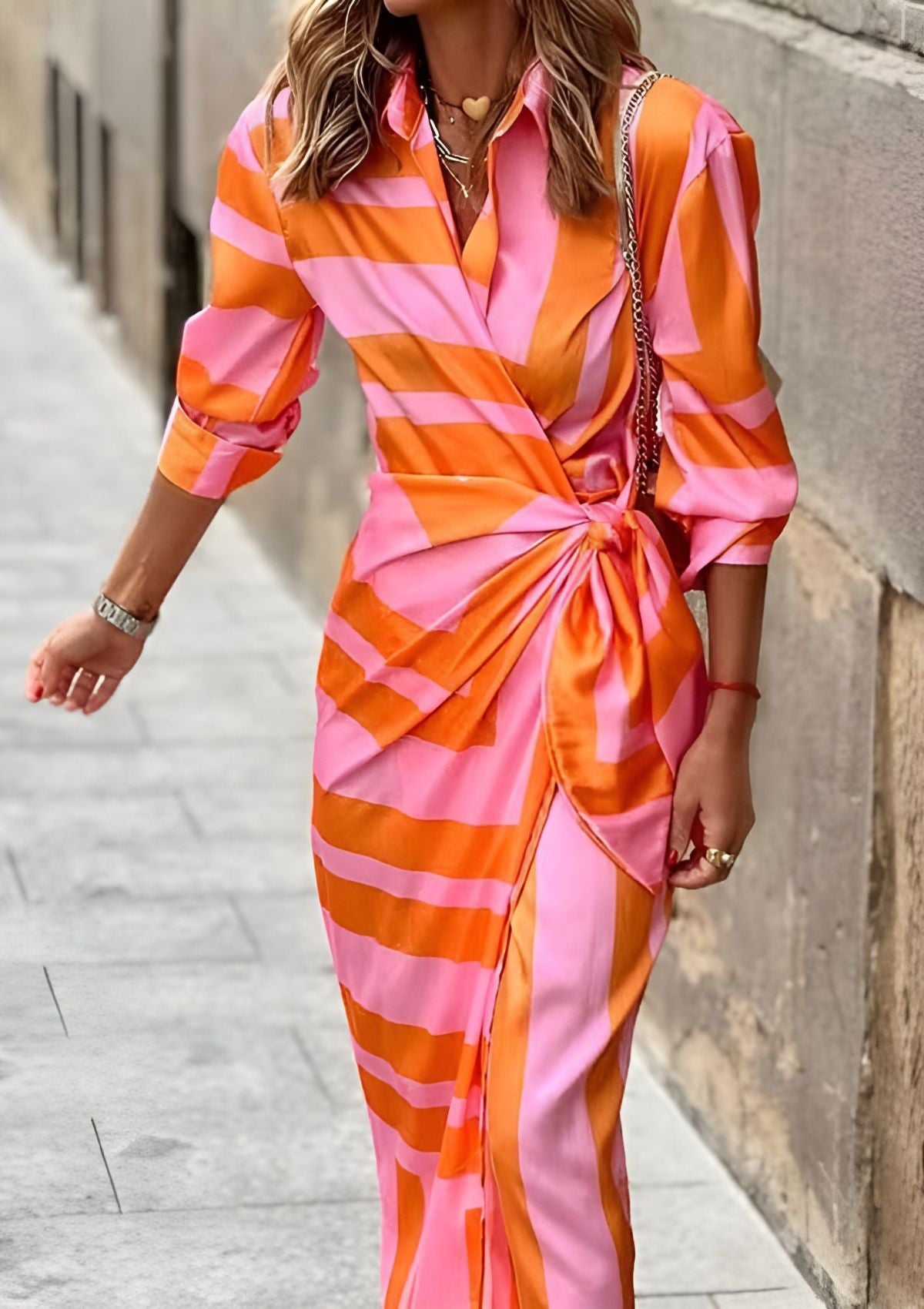 Tonya | Feminine Wrap Dress with Stylish Pattern