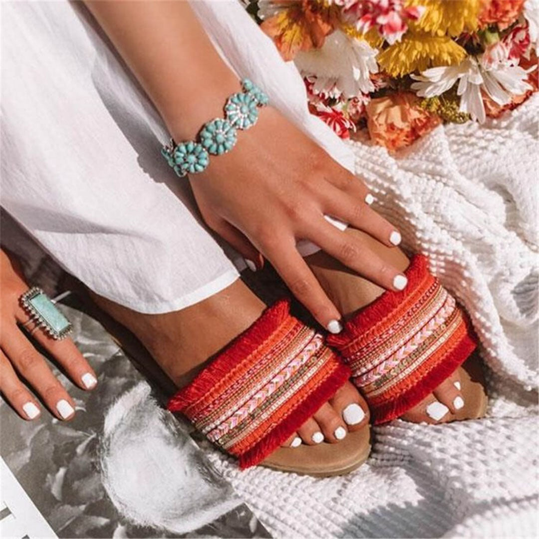 Women’s Bohemian Fringe Strap Sandals