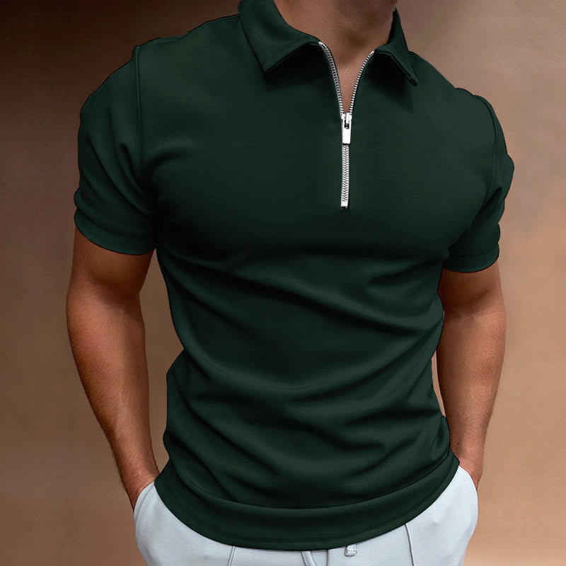 Men’s Half-Zip Short Sleeve Polo Shirt