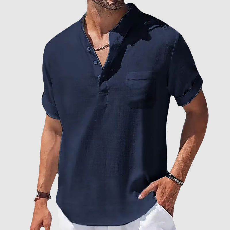 Men’s Casual Henley Short Sleeve Shirt