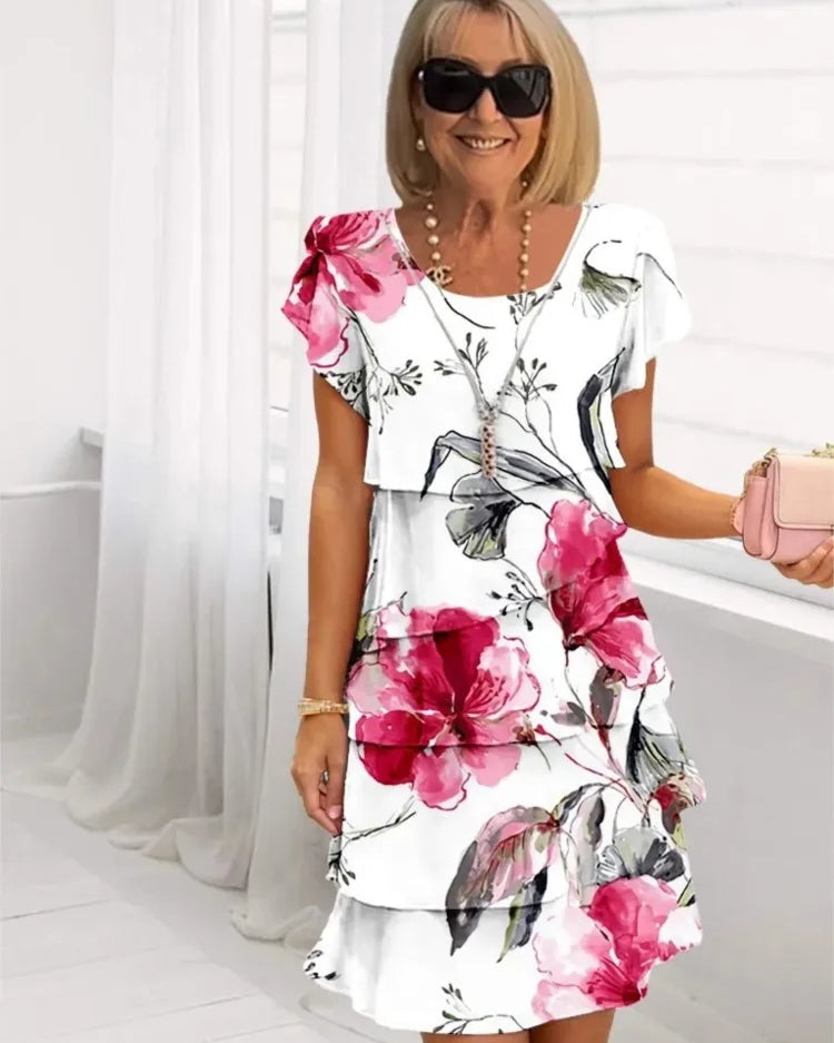 Cynthia | Elegant Comfort Ruffle Dress