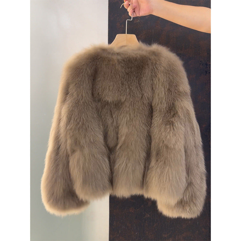 Women's Jacket | Short Fur Button-Up