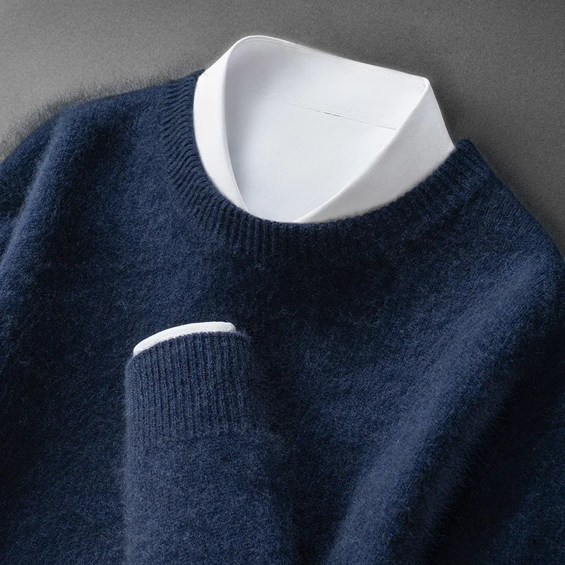 Classic Men's Sweater with Round Neck