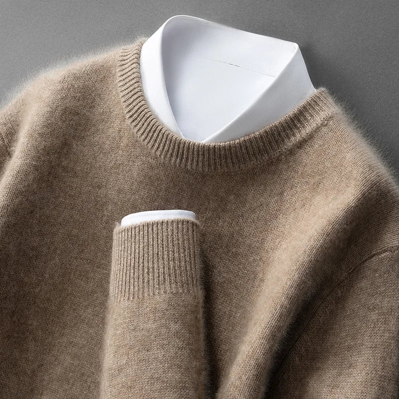Classic Men's Sweater with Round Neck