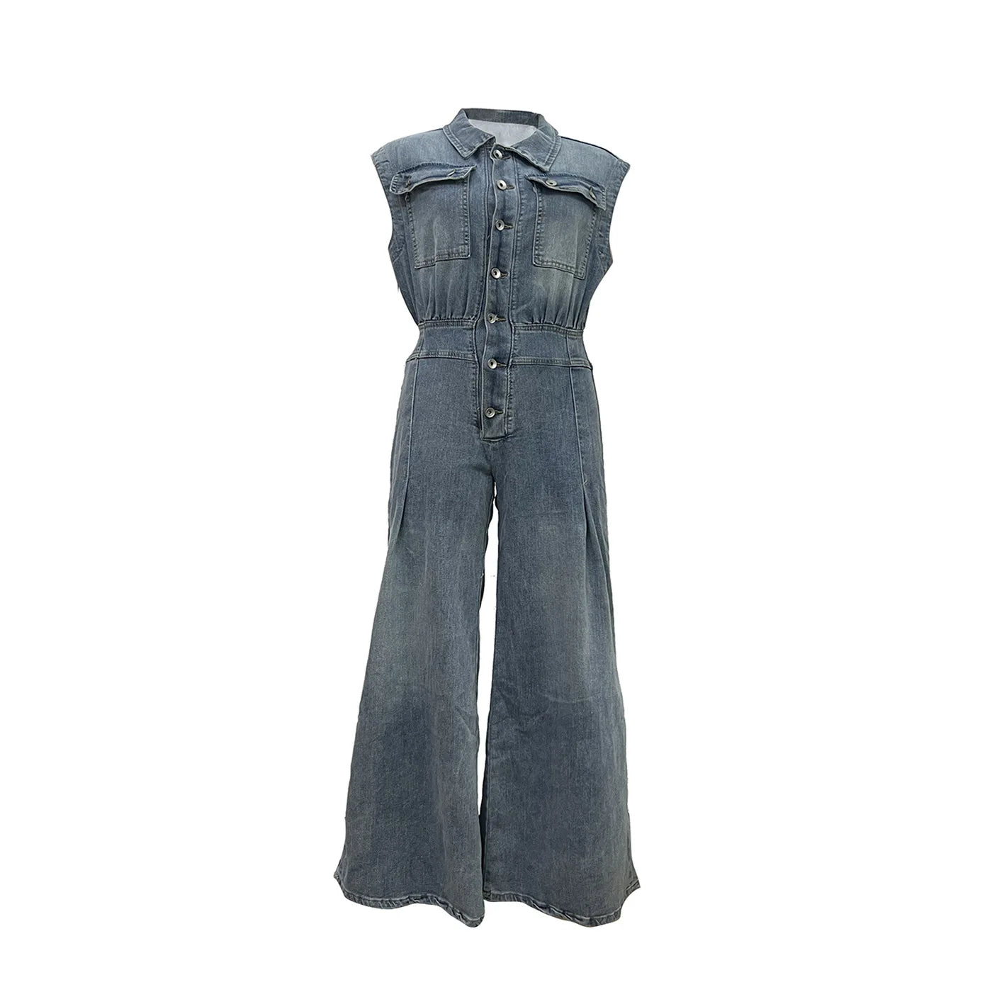 Stella | Cinched Waist Wide Leg Jumpsuit