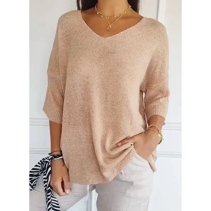 Women’s Casual V-Neck Knit Top