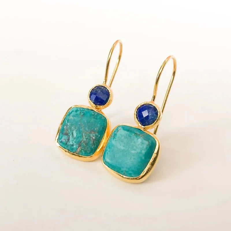 Aria™ | Square Turquoise Inlay Earrings