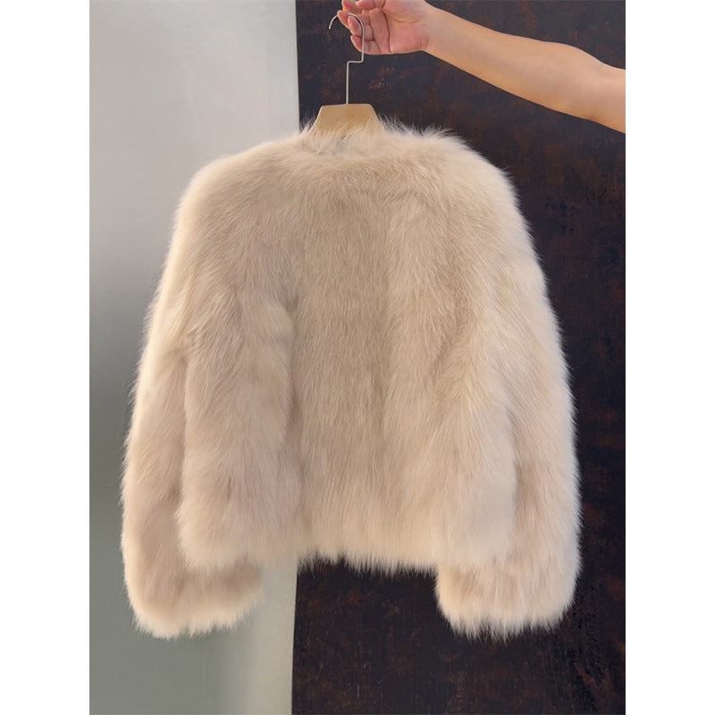 Women's Jacket | Short Fur Button-Up
