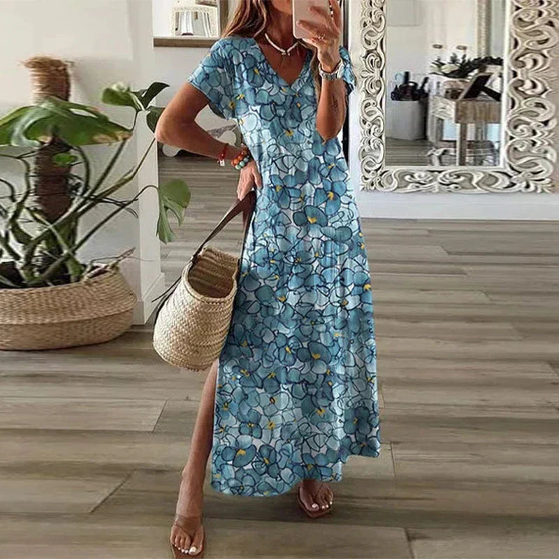 Rebecca | Women’s Summer Boho Printed Maxi Dress
