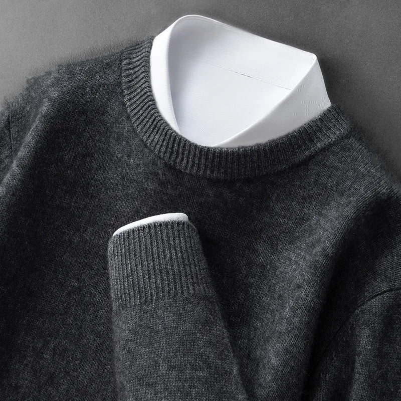 Classic Men's Sweater with Round Neck
