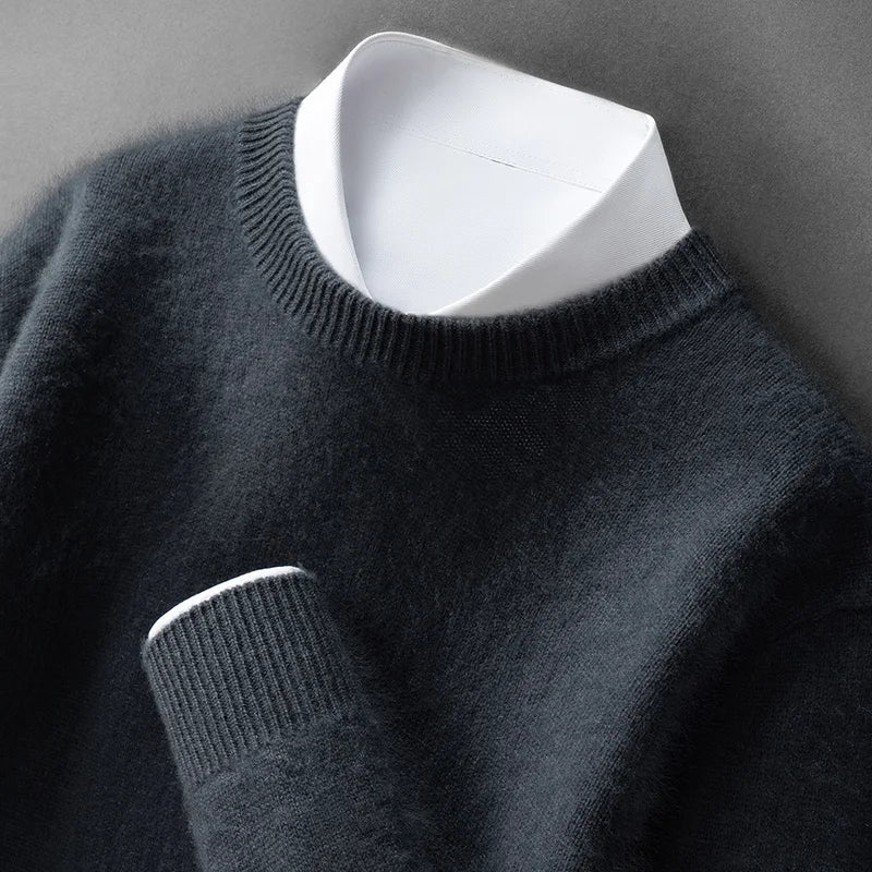 Classic Men's Sweater with Round Neck