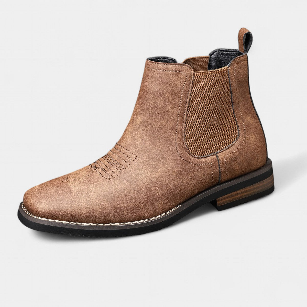 Men's Chelsea Boots with Elastic Side and Neat Finish