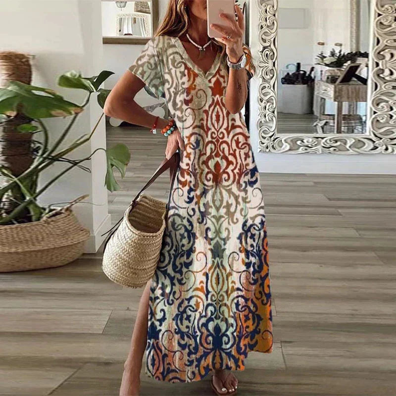 Rebecca | Women’s Summer Boho Printed Maxi Dress