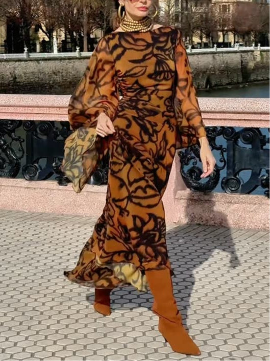 Ashley | Beach Glam Long Printed Dress