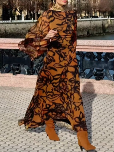 Ashley | Beach Glam Long Printed Dress