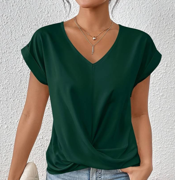 Women’s Casual V-Neck Short Sleeve Top