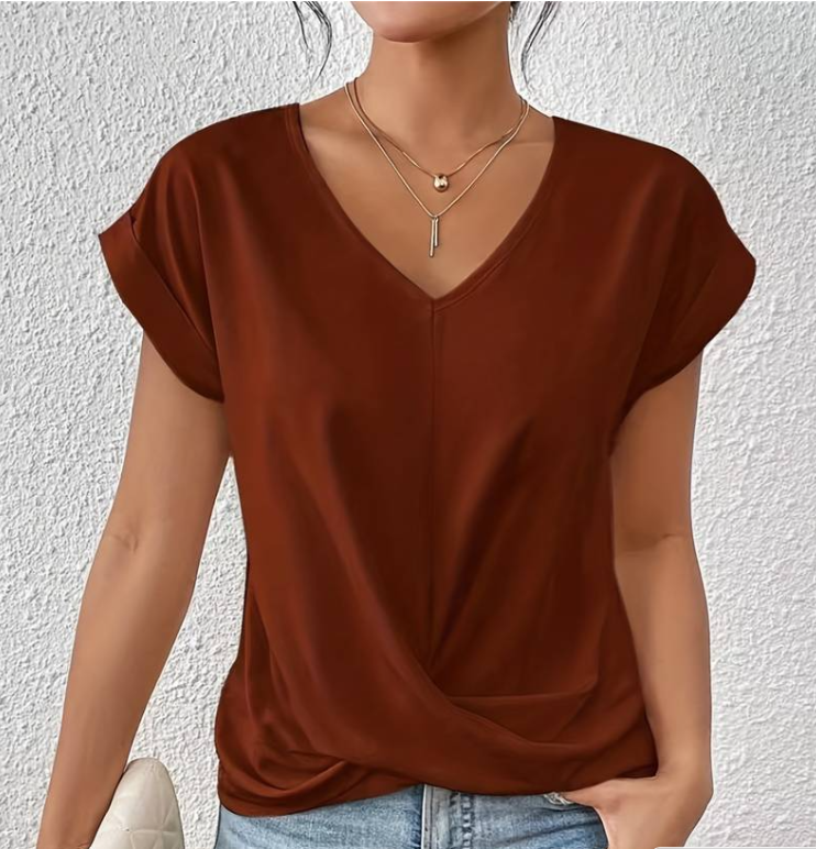 Women’s Casual V-Neck Short Sleeve Top
