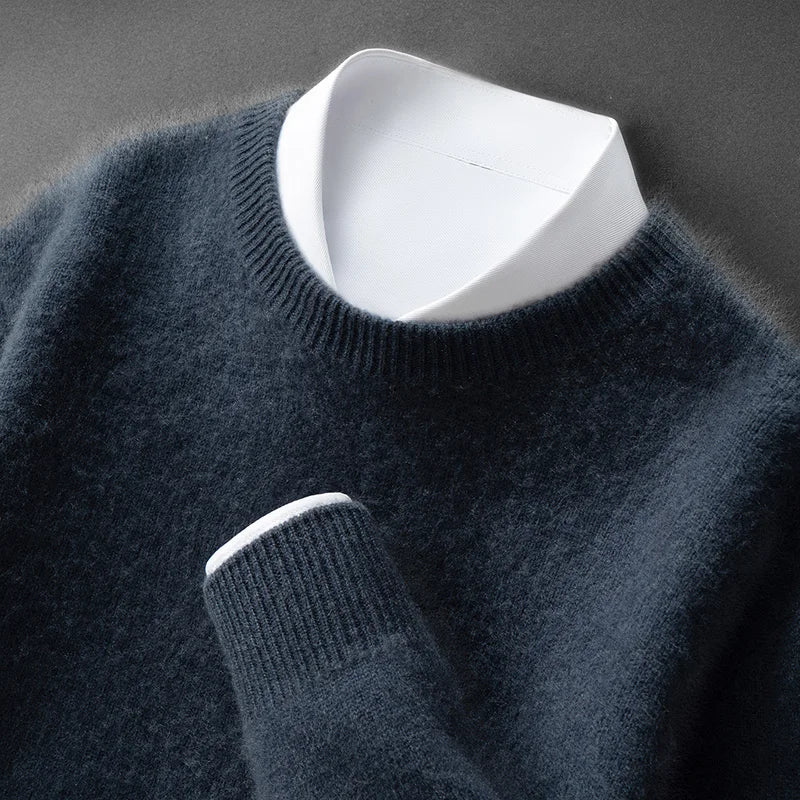 Classic Men's Sweater with Round Neck