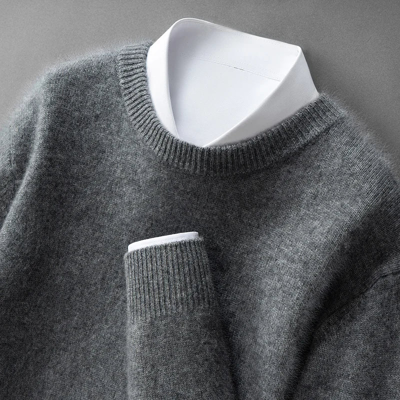 Classic Men's Sweater with Round Neck