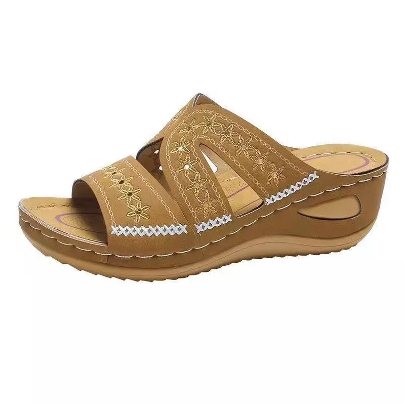 Women’s Comfort Slide Sandals with Cut-Out Design
