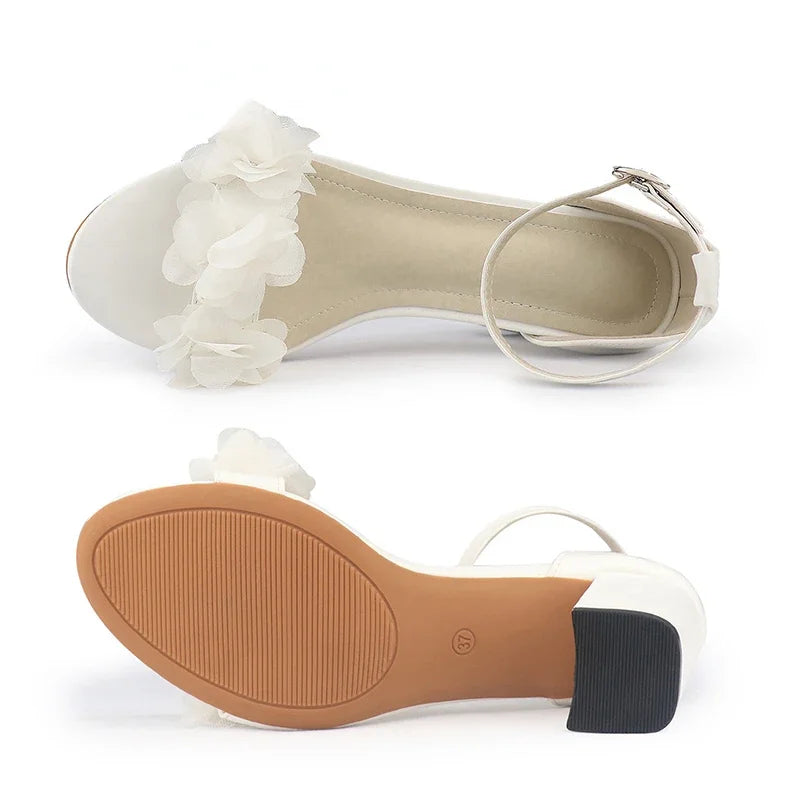 Women’s Floral Strap Block Heel Sandals